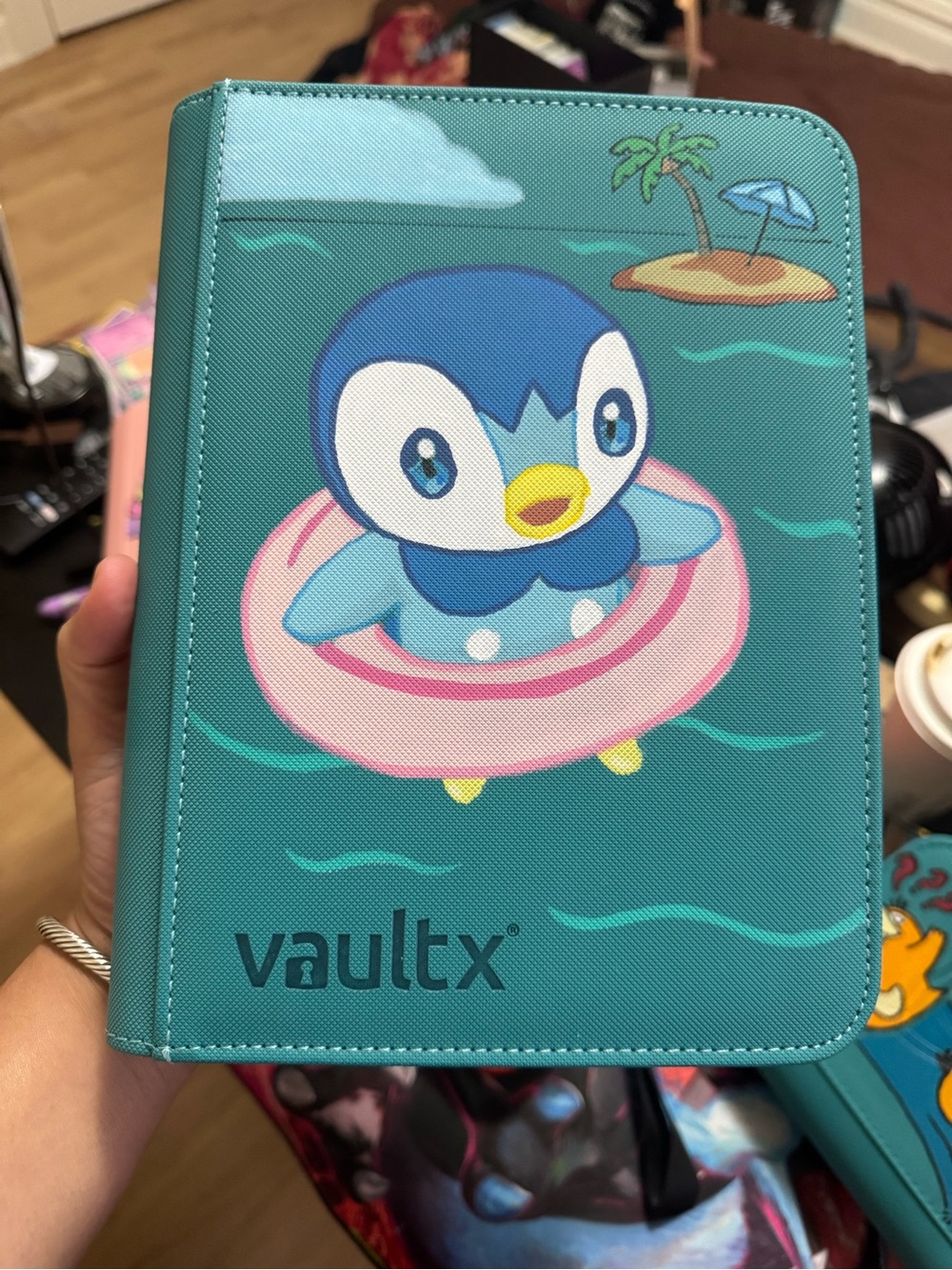 Hand Painted Piplup 4 Pocket Binder